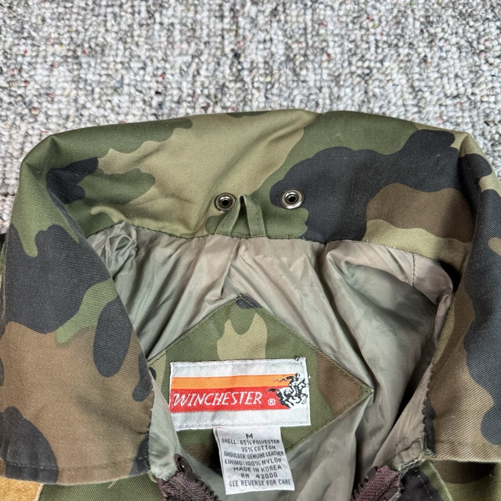 Vintage Winchester Jacket Mens Medium Camouflage Hunting Shooting Green Outdoors - Picture 7 of 13
